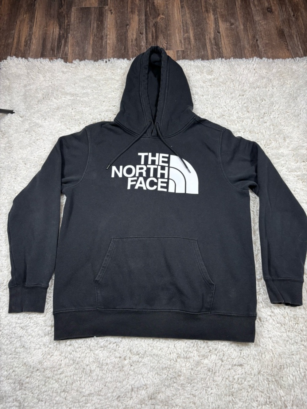 The North Face Half Dome Hoodie Men’s Large Black White Logo Sweatshirt